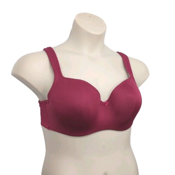 Lane Bryant Cacique Womens Bra Smooth Balconette U/W Size 40C Red  Burgandy - Picture 3 of 10